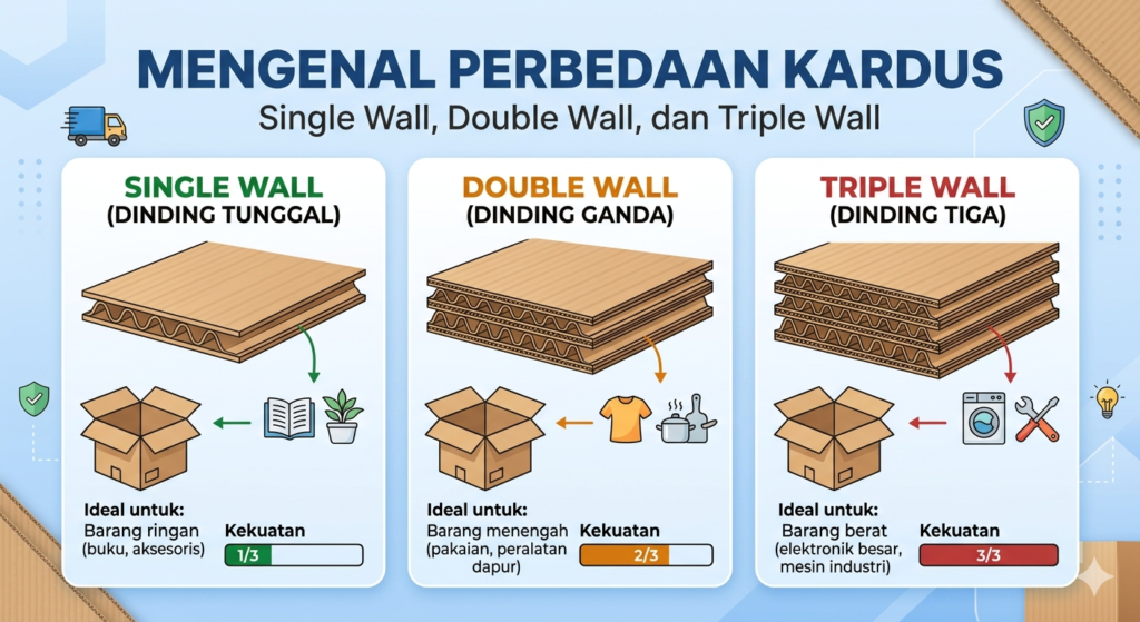 Mengenal Perbedaan Kardus Single Wall, Double Wall, dan Triple Wall
